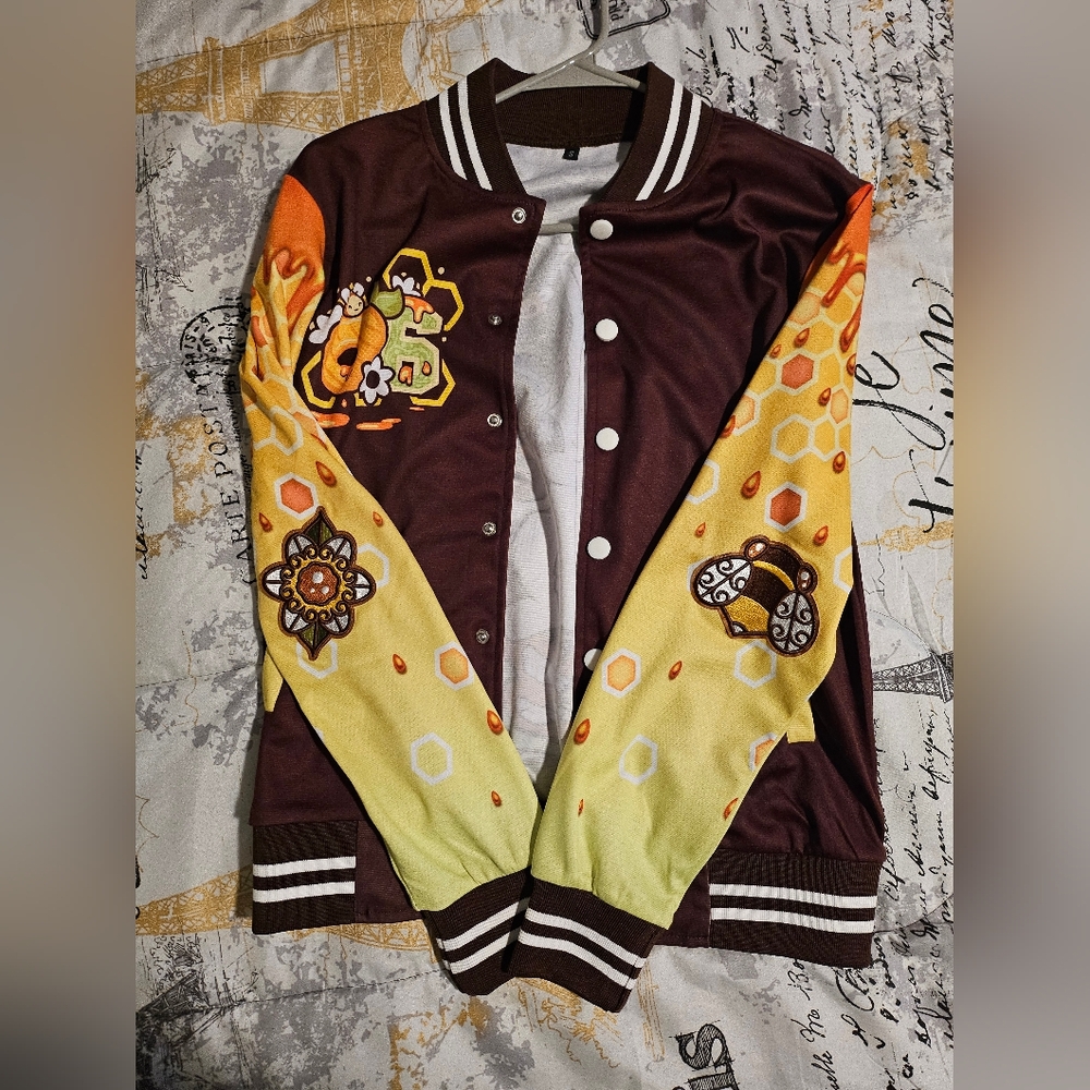 Stylish Bomber Jacket with Vibrant Sleeves